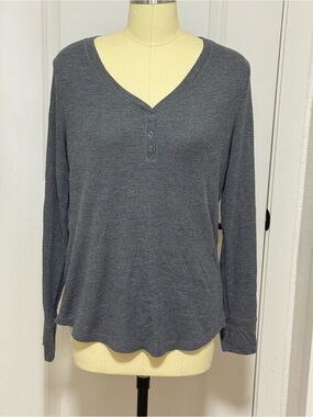 XL Dark Gray Henley Top - Great Condition